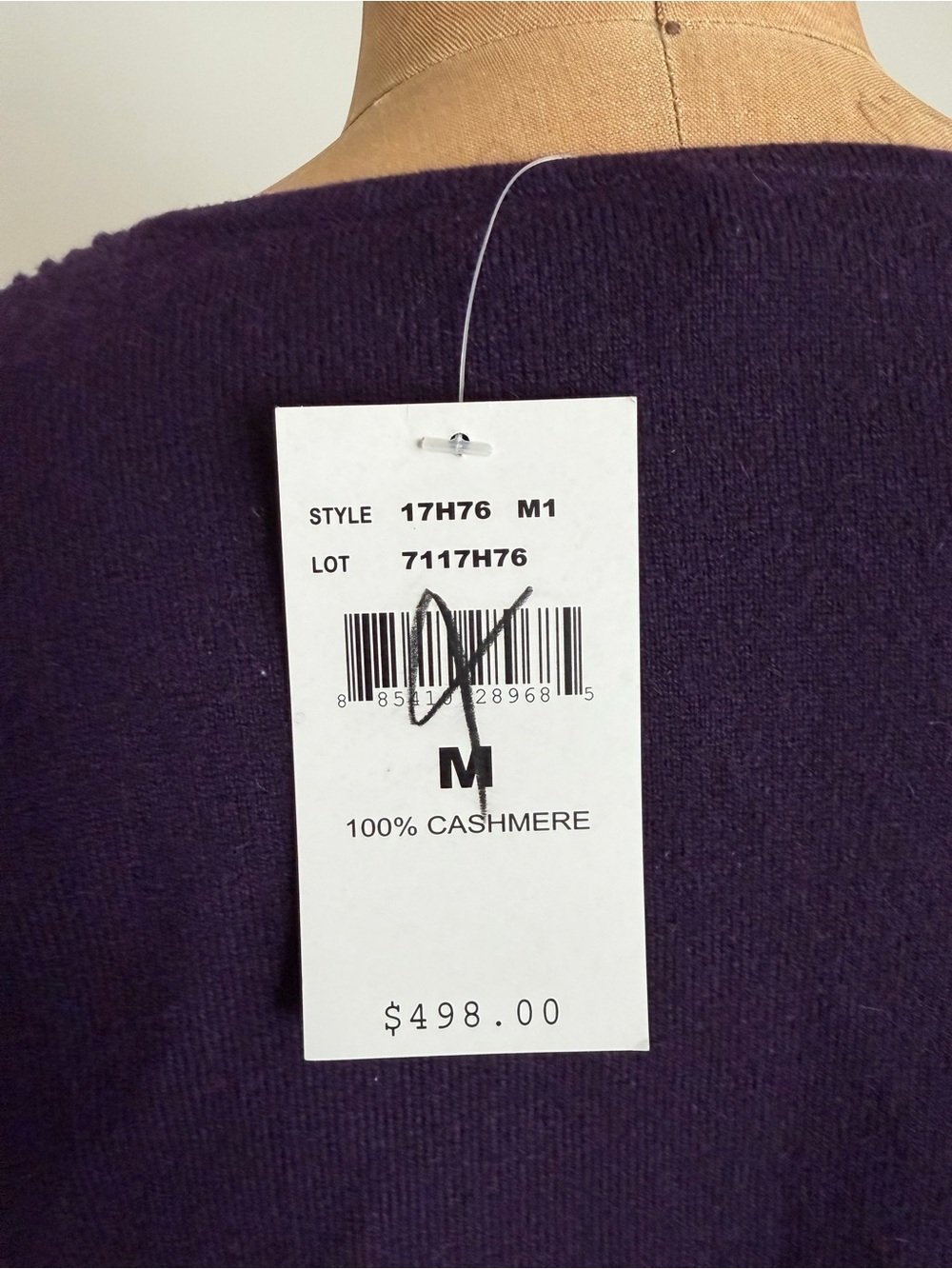 NWT Ralph Lauren Black Label 100% Cashmere Deep Purple Wrap V-Neck Sweater - Picture 3 of 5